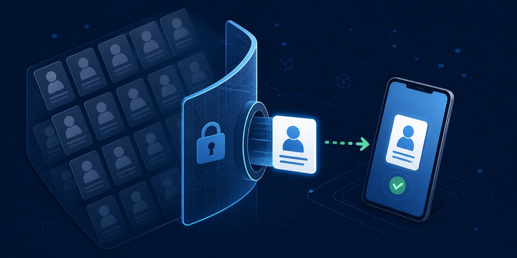 One selected contact leaving a private address book